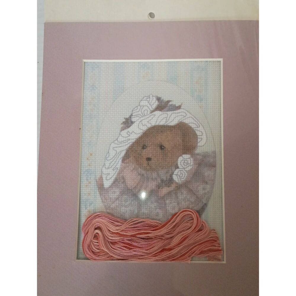 Vintage 1980s Weekenders Elizabeth Joan Countless Cross Stitch Kit Pink Teddy